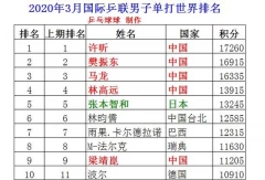 乒乓球世界排名最新_乒乓球排名(乒乓球排名前十)